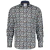 A Fish Named Fred Carabiner Ropes Shirt in Off White/Blue
