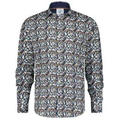A Fish Named Fred Carabiner Ropes Shirt in Off White/Blue
