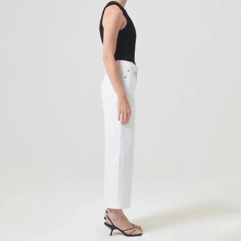 AGOLDE Harper Cropped Jeans in Sour Cream
