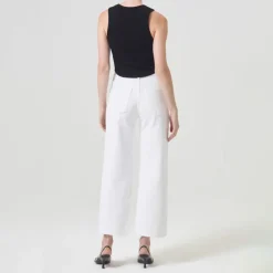 AGOLDE Harper Cropped Jeans in Sour Cream