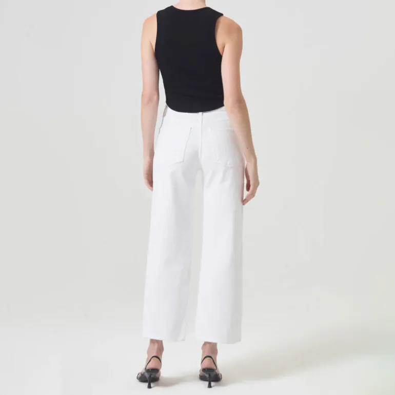 AGOLDE Harper Cropped Jeans in Sour Cream