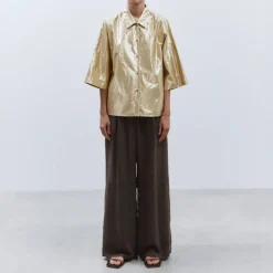 ALYSI Light Shiny Jacket in Gold