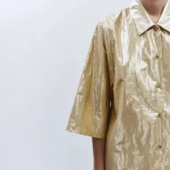 ALYSI Light Shiny Jacket in Gold