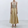 ALYSI Light Shiny Skirt in Gold