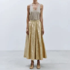 ALYSI Light Shiny Skirt in Gold