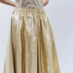 ALYSI Light Shiny Skirt in Gold