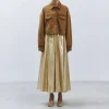 ALYSI Vintage Suede Jacket in Caramel