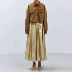 ALYSI Vintage Suede Jacket in Caramel