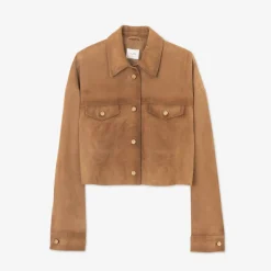 ALYSI Vintage Suede Jacket in Caramel