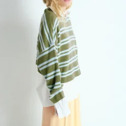 AMERICAN VINTAGE Raxow Jumper in Crystal Stripes Rim