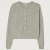 AMERICAN VINTAGE Vitow Cardigan in Melange Light Grey