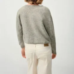 AMERICAN VINTAGE Vitow Cardigan in Melange Light Grey