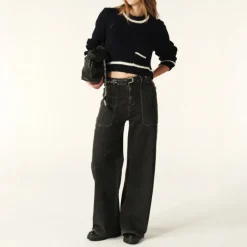 BA&SH Bota Jumper in Marine