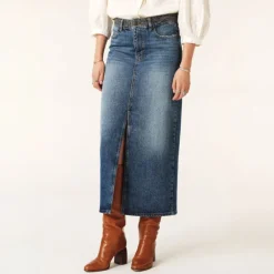 Ba&sh Math Skirt in Blue Jeans