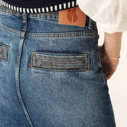 Ba&sh Math Skirt in Blue Jeans