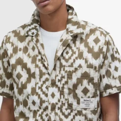 BARBOUR Barbour Homelane Printed S/S Relaxed Fit Shirt in Light Sage