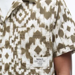 BARBOUR Barbour Homelane Printed S/S Relaxed Fit Shirt in Light Sage