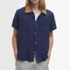 BARBOUR Benson Textured Relaxed Fit S/S Shirt in Indigo