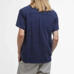 BARBOUR Benson Textured Relaxed Fit S/S Shirt in Indigo