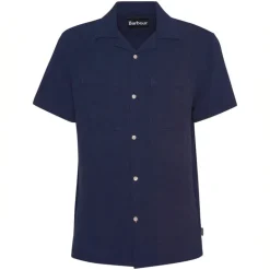 BARBOUR Benson Textured Relaxed Fit S/S Shirt in Indigo