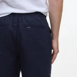 BARBOUR Cotton Linen Relaxed Short in Navy