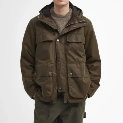 Barbour Durham Re-engineered Wax Jacket in Beech