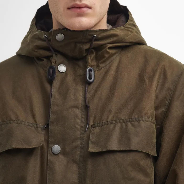 Barbour Durham Re-engineered Wax Jacket in Beech