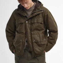 Barbour Durham Re-engineered Wax Jacket in Beech