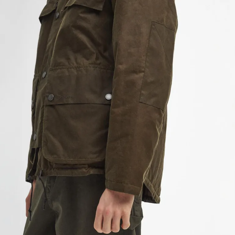Barbour Durham Re-engineered Wax Jacket in Beech