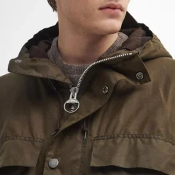 Barbour Durham Re-engineered Wax Jacket in Beech