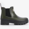 Barbour Halton Chelsea Welly Boots in Olive/Black