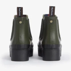 Barbour Halton Chelsea Welly Boots in Olive/Black