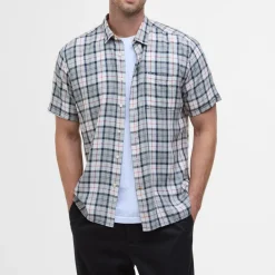 BARBOUR Midfield Tartan Summerfit Shirt in Bleached Pine Tartan