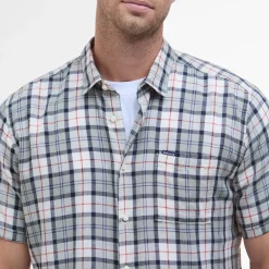BARBOUR Midfield Tartan Summerfit Shirt in Bleached Pine Tartan
