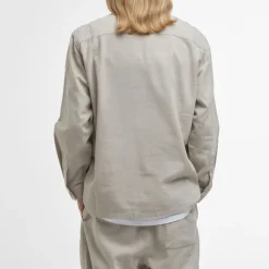 BARBOUR Natural Linen Blend Overshirt in Mist