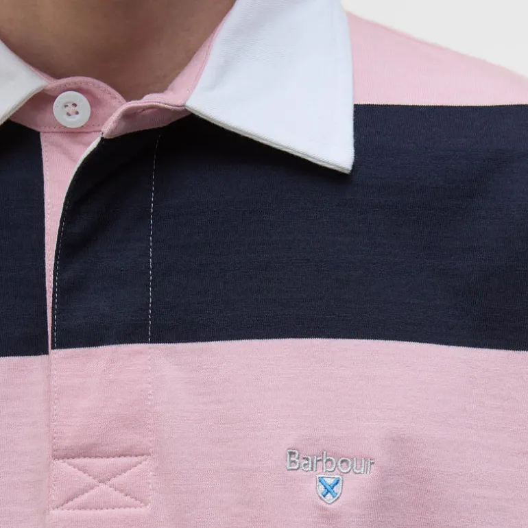 BARBOUR Newgate OS Rugby Shirt in Light Pink