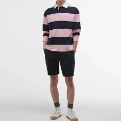 BARBOUR Newgate OS Rugby Shirt in Light Pink