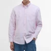 BARBOUR Striped Dunand OS Fit Oxford Shirt in Pink