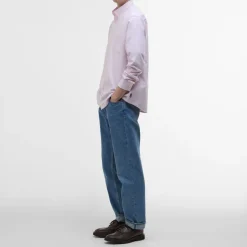 BARBOUR Striped Dunand OS Fit Oxford Shirt in Pink