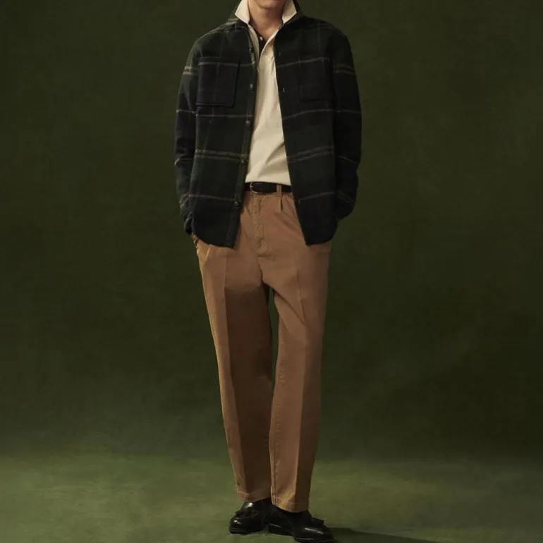 Barbour Washed Stretch Twill Relaxed Fit Trousers in Stone