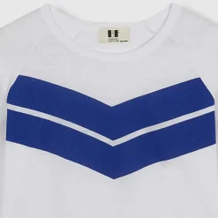 BEATRIZ FUREST Amalfi Print Long Sleeve Chevron T-Shirt 49R023 in Whit