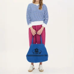 BEATRIZ FUREST Bertram Stripes Towelling Sweatshirt 49R205 in White/Bl