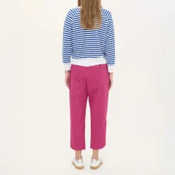 BEATRIZ FUREST Bertram Stripes Towelling Sweatshirt 49R205 in White/Bl