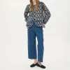 BEATRIZ FUREST Nefer Tie Dye Print Shirt 49R162 in Navy