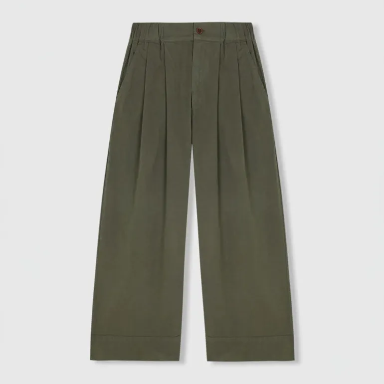 BEATRIZ FUREST Outside Wide Leg Trousers 49R316 in Kaki