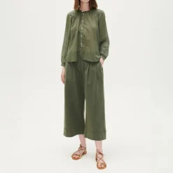 BEATRIZ FUREST Outside Wide Leg Trousers 49R316 in Kaki