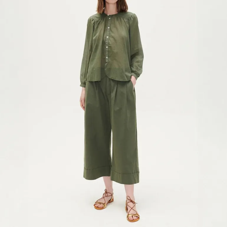 BEATRIZ FUREST Outside Wide Leg Trousers 49R316 in Kaki