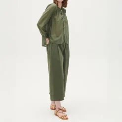 BEATRIZ FUREST Outside Wide Leg Trousers 49R316 in Kaki