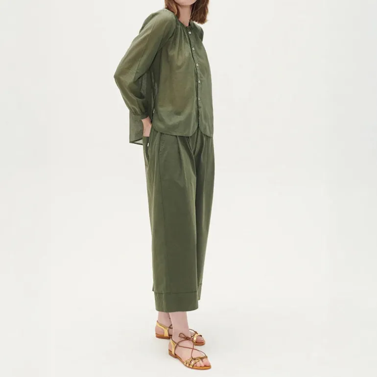 BEATRIZ FUREST Outside Wide Leg Trousers 49R316 in Kaki