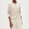 BEATRIZ FUREST Riva Zip Up Towelling Top 49R201 in Stone